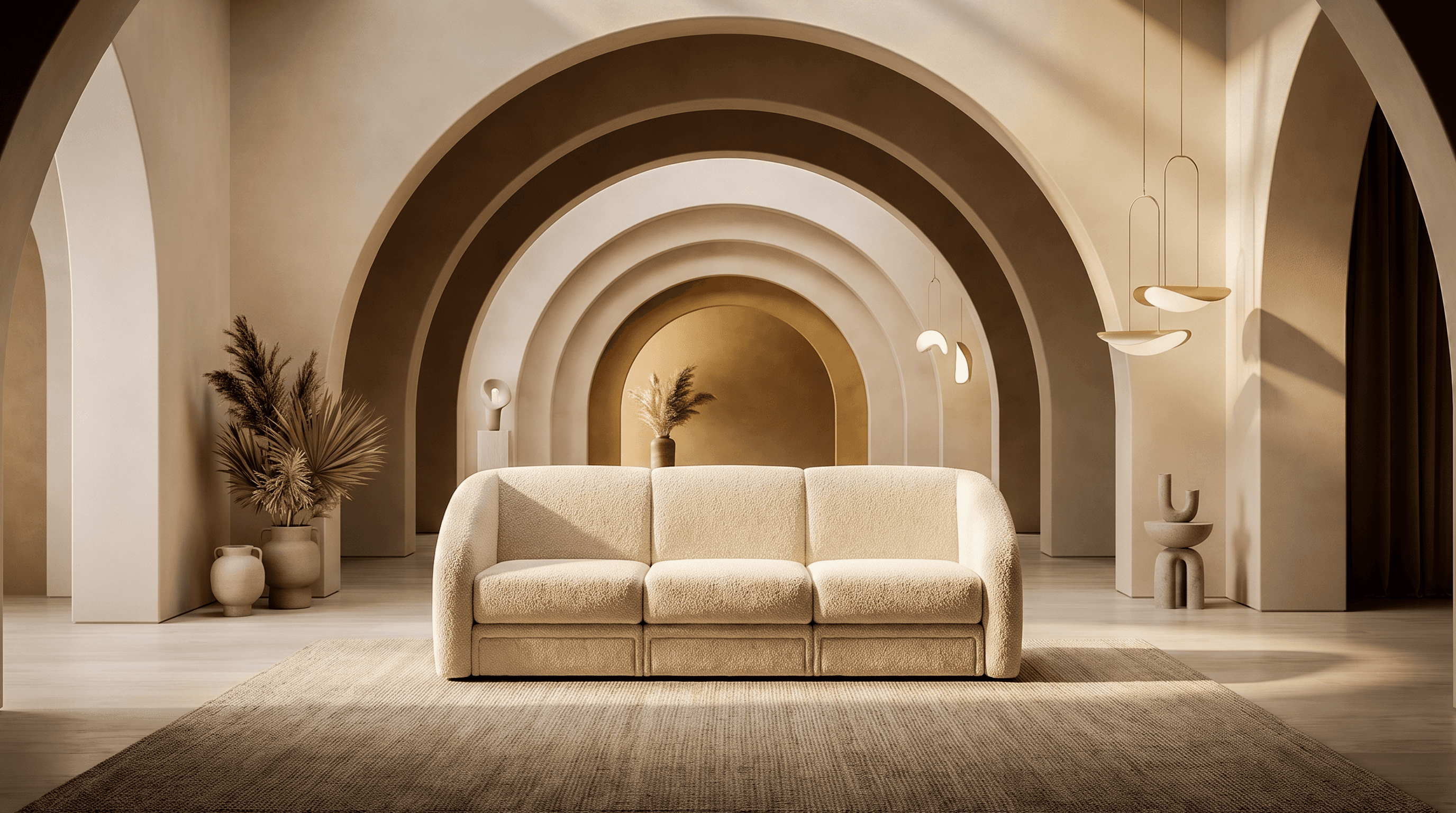Transformer Table — luxury wabi-sabi sofa dimmed stone interior